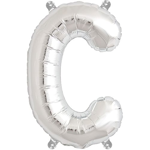 Letter C Silver Air Fill Foil Balloon 40cm / 16 in Product Image