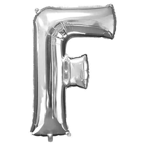 Silver Letter F Helium Foil Giant Balloon 81cm / 32 in Product Image