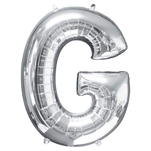 Silver Letter G Helium Foil Giant Balloon 81cm / 32 in Product Image