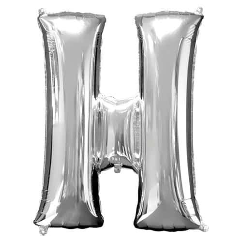 Silver Letter H Helium Foil Giant Balloon 81cm / 32 in Product Image