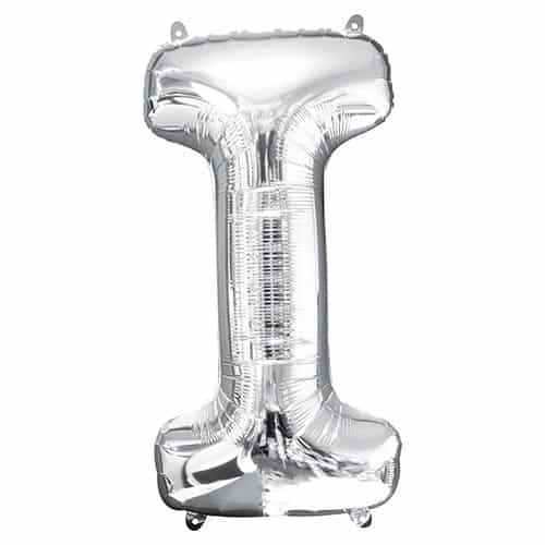 Silver Letter I Helium Foil Giant Balloon 81cm / 32 in Product Image