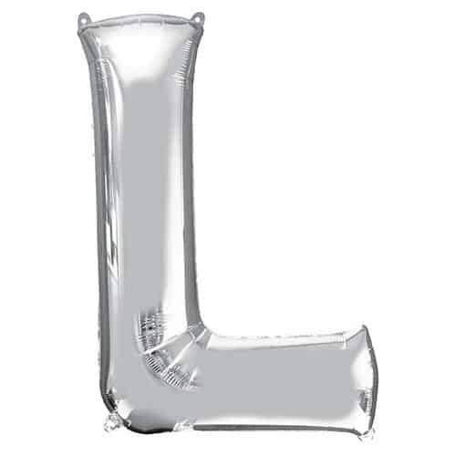 Silver Letter L Helium Foil Giant Balloon 81cm / 32 in Product Image