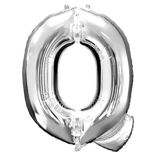 Silver Letter Q Helium Foil Giant Balloon 81cm / 32 in Product Image