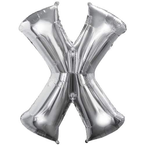 Silver Letter X Air Fill Foil Balloon 40cm / 16 in Product Image