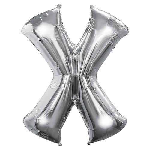 Silver Letter X Helium Foil Giant Balloon 88cm / 35 in Product Image