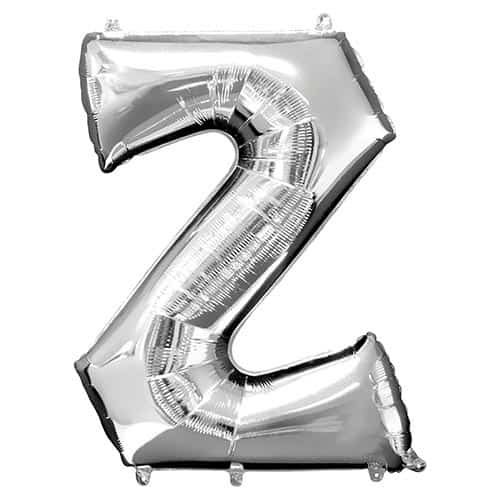 Silver Letter Z Helium Foil Giant Balloon 83cm / 33 in Product Image