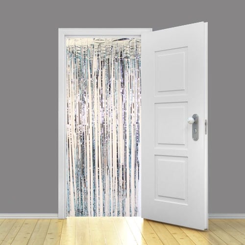 Silver Foil Door Curtain Backdrop 95cm x 200cm - Pack of 10