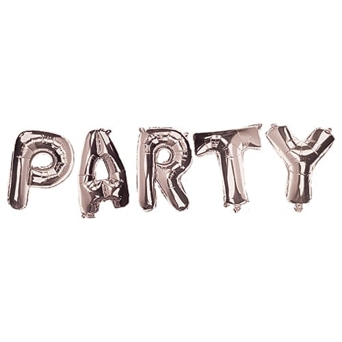 Silver PARTY Air Fill Foil Letter Balloon Kit 34cm Product Image