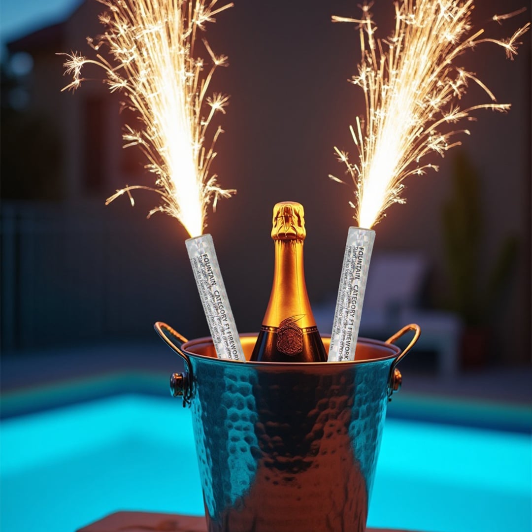 Silver Sparkling Fountain Candles - Pack of 2 Product Gallery Image