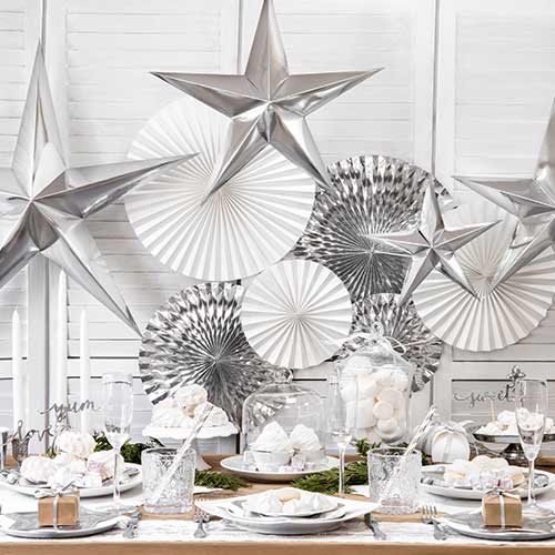 Metallic Silver Star Shape Foil Paper Plates 18cm - Pack of 6 Product Gallery Image
