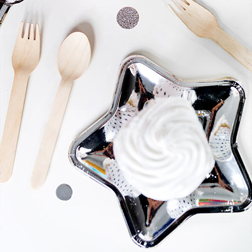 Metallic Silver Star Shape Foil Paper Plates 18cm - Pack of 6 Product Gallery Image