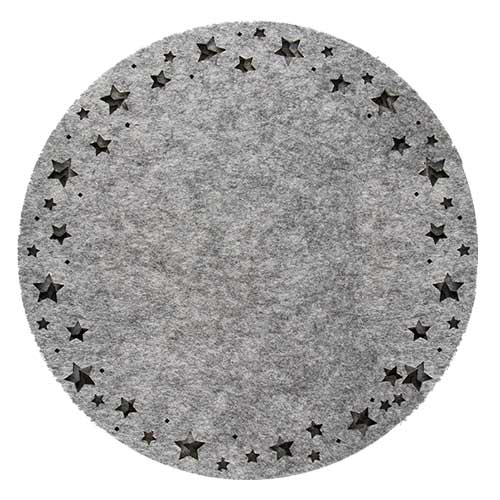 Grey Star Cutout Christmas Felt Placemats 32cm - Pack of 4 Product Gallery Image