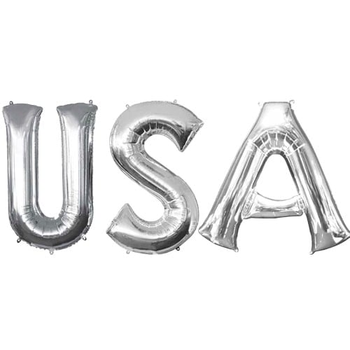 Silver USA Small Air Fill Foil Balloon Kit 40cm Product Image