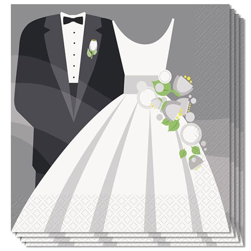 Silver Wedding Luncheon Napkins 2Ply 33cm Pack Of 16 Product Image