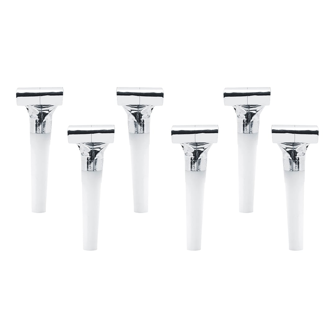 Silver Whistle Party Blowouts - Pack of 6