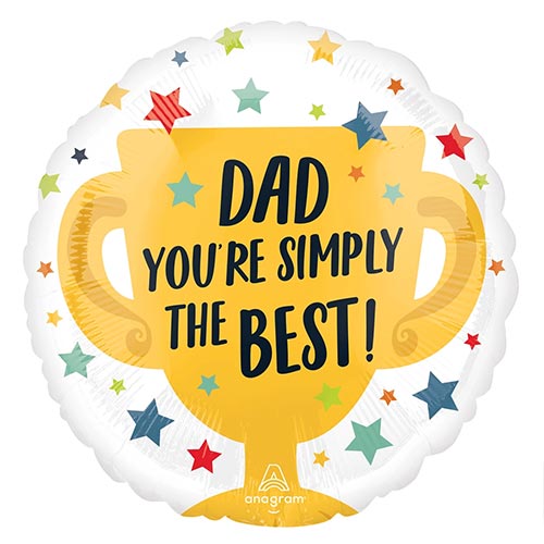 Simply the Best #1 Dad Father's Day Round Foil Helium Balloon 43cm / 17 in