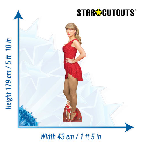 Singer Taylor in Red Dress Lifesize Cardboard Cutout 179cm Product Gallery Image
