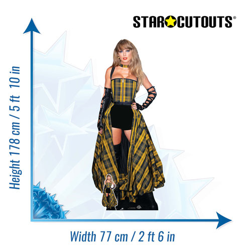 Singer Taylor in Tartan Dress Lifesize Cardboard Cutout 178cm Product Gallery Image