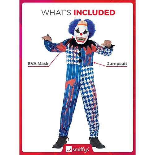 Sinister Clown Deluxe Fancy Dress Costume Kids Unisex Medium - Age 7-9 Product Gallery Image