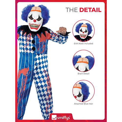 Sinister Clown Deluxe Fancy Dress Costume Kids Unisex Medium - Age 7-9 Product Gallery Image
