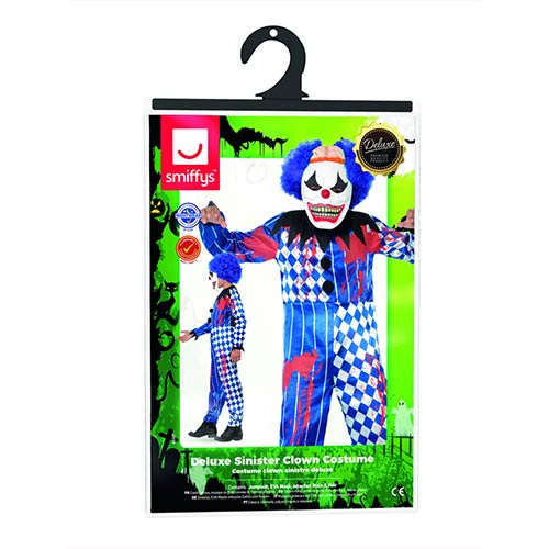 Sinister Clown Deluxe Fancy Dress Costume Kids Unisex Medium - Age 7-9 Product Gallery Image