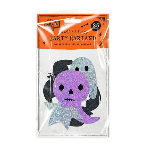 Skeleton & Ghosts Halloween Holographic Party Garland 2.5m Product Image