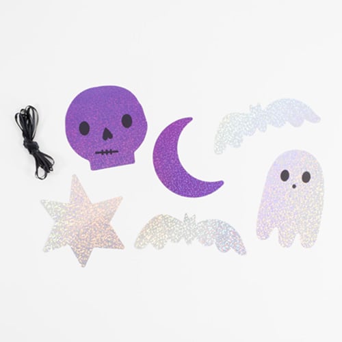 Skeleton & Ghosts Halloween Holographic Party Garland 2.5m