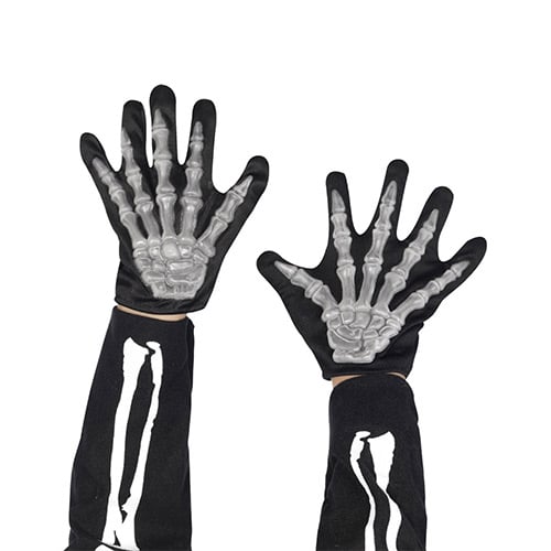 Skeleton Gloves Kids Unisex Fancy Dress