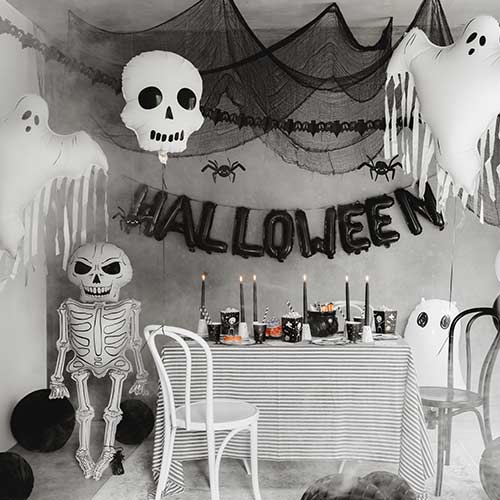 Skeleton Halloween Jumbo Air Fill Foil Balloon 150cm / 59 in Product Gallery Image
