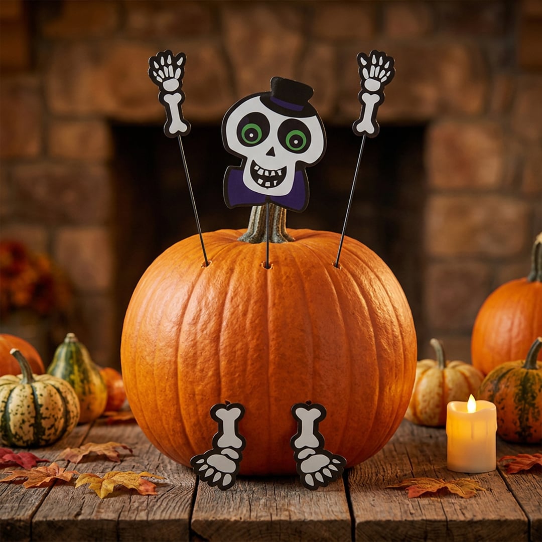 Skeleton Halloween Pumpkin Decoration Kit View 2