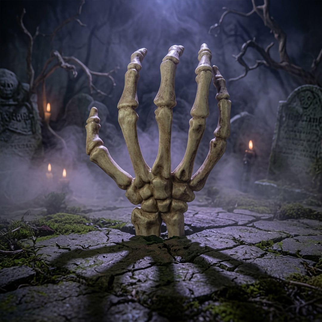 Skeleton Hand Halloween Plastic Prop Decoration 20cm View 2