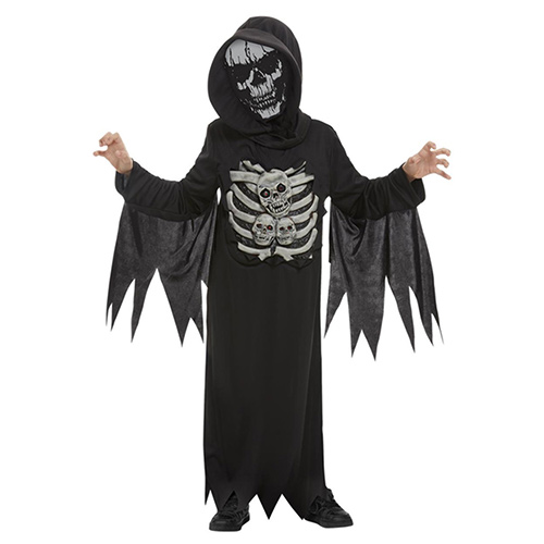 Skeleton Reaper Fancy Dress Costume Kids Unisex Small - Age 4-6 Product Gallery Image
