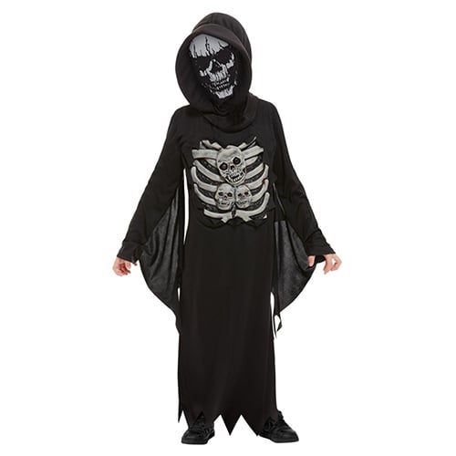 Skeleton Reaper Fancy Dress Costume Kids Unisex Small - Age 4-6 Product Gallery Image