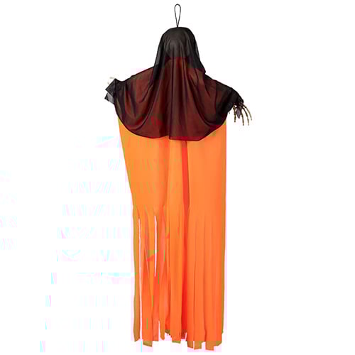 Skeleton Skull Neon Orange Hanging Halloween Prop Decoration 45cm Product Gallery Image