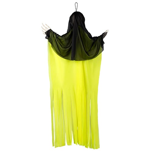 Skeleton Skull Neon Yellow Hanging Halloween Prop Decoration 45cm Product Gallery Image