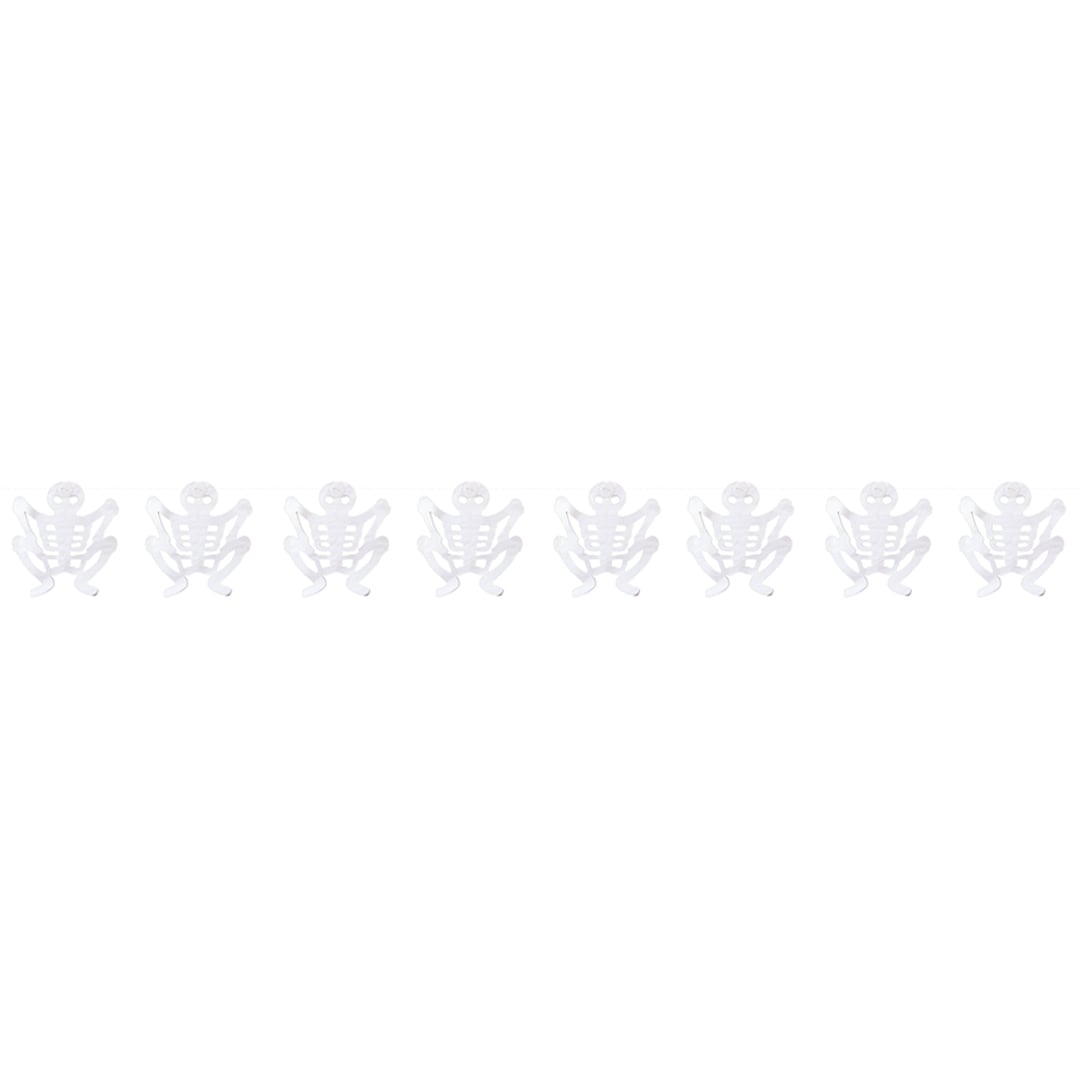 Skeleton White Paper Garland Halloween Hanging Decoration 3m