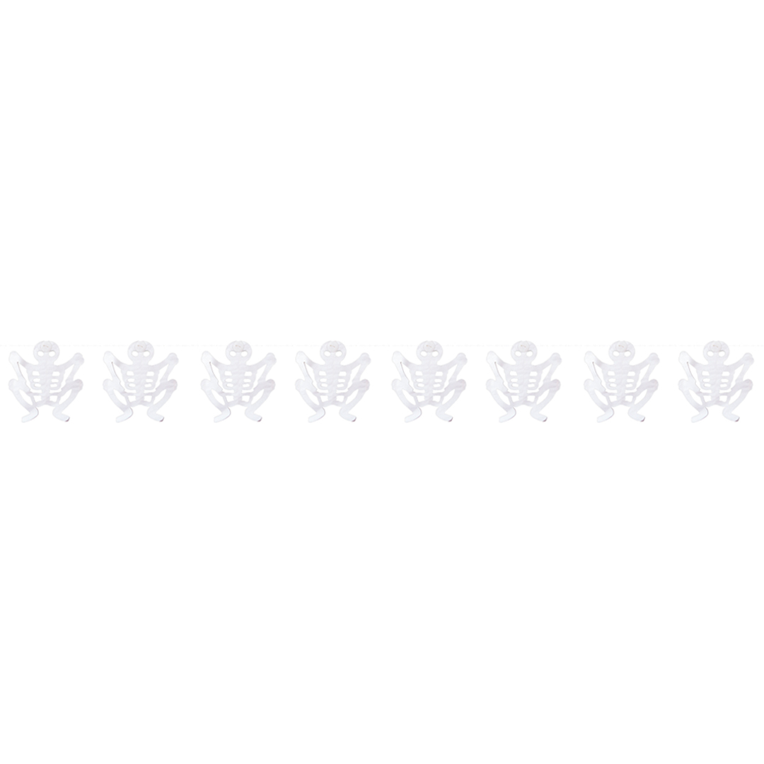 Skeleton White Paper Garland Halloween Hanging Decoration 3m View 3