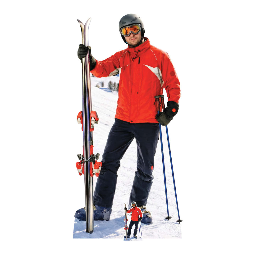 Skier Lifesize Cardboard Cutout 185cm