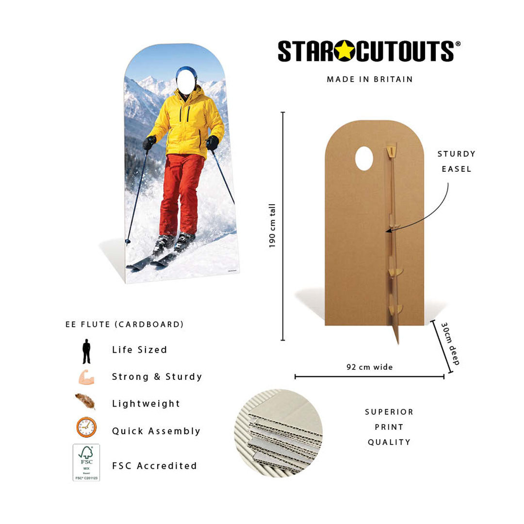 Skier Stand In Cardboard Cutout 190cm Product Gallery Image