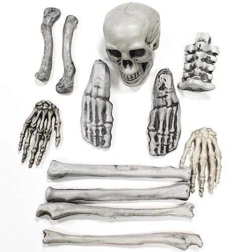 Skull And Bones Halloween Plastic Props Decorations - Pack of 12  Product Image