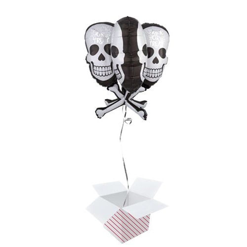 Skull And Bones Helium Foil Giant Balloon - Inflated Balloon in a Box Product Image