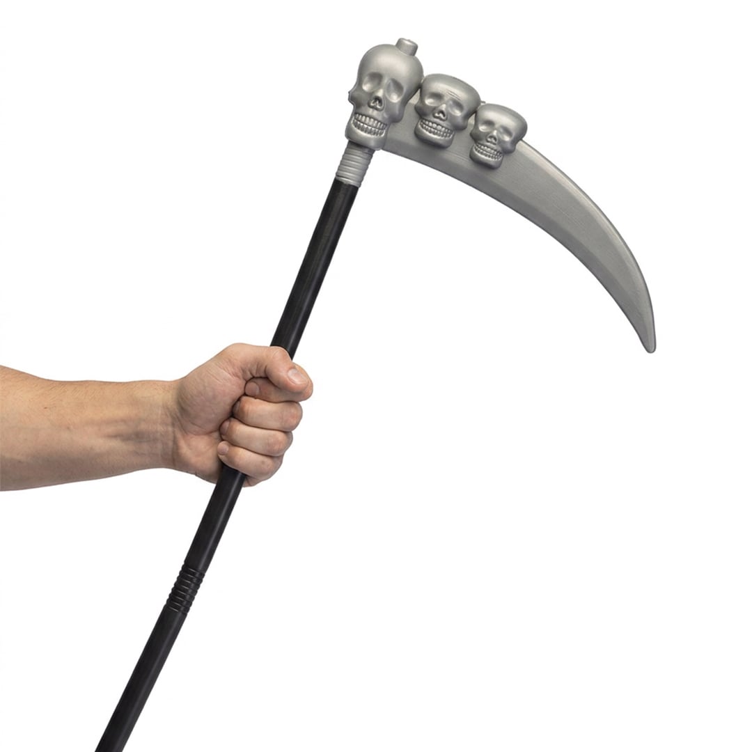 Skull Scythe Plastic Halloween Prop 103cm