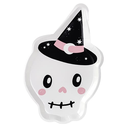 Skull Shaped Halloween Paper Plates 27cm - Pack of 6 Product Gallery Image