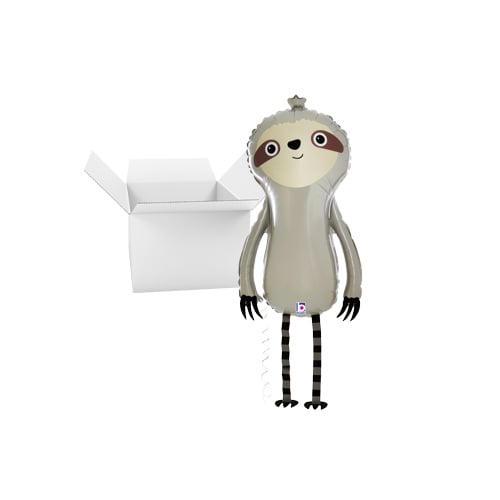 Sloth Walking Pet Foil Helium Balloon - Inflated Balloon in a Box Product Gallery Image