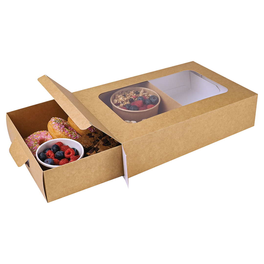 Small Kraft Cardboard Platter Sleeve with Window View 3