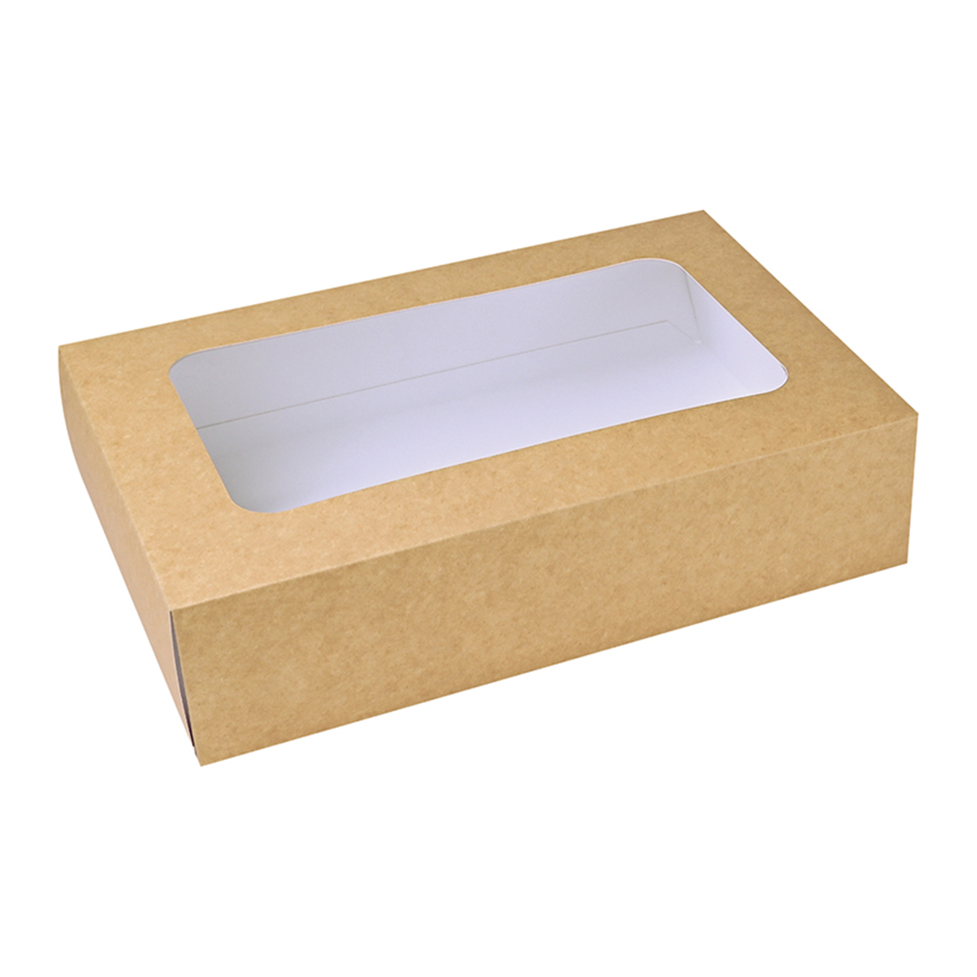 Small Kraft Cardboard Platter Sleeve with Window View 4