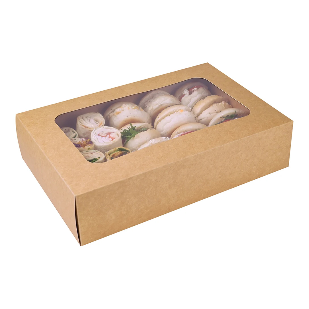 Small Kraft Cardboard Platter Sleeve with Window View 6