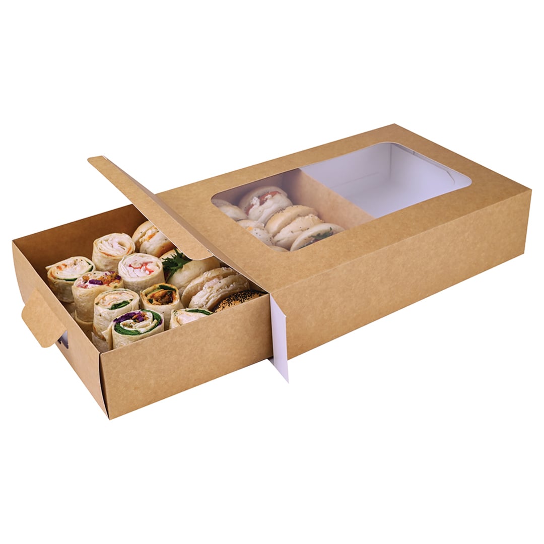 Small Kraft Cardboard Platter Sleeve with Window View 2