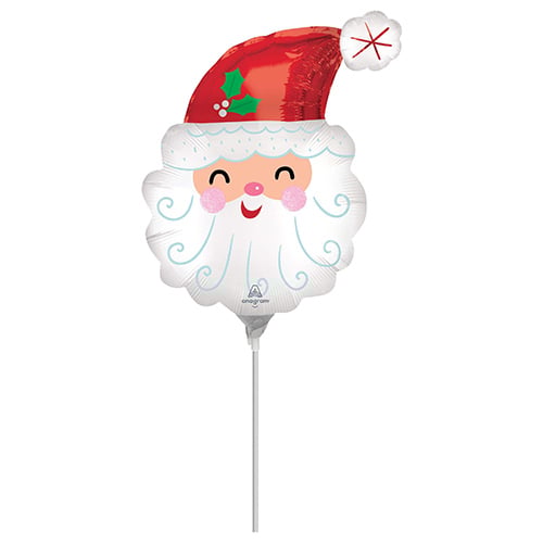 Smiley Santa Head Satin Mini Air Fill Foil Balloon 36cm / 14 in Product Image