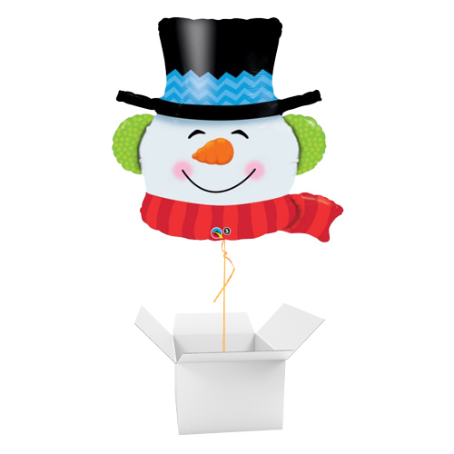 Smilin' Snowman Christmas Giant Helium Foil Balloon - Inflated Balloon in a Box Product Gallery Image